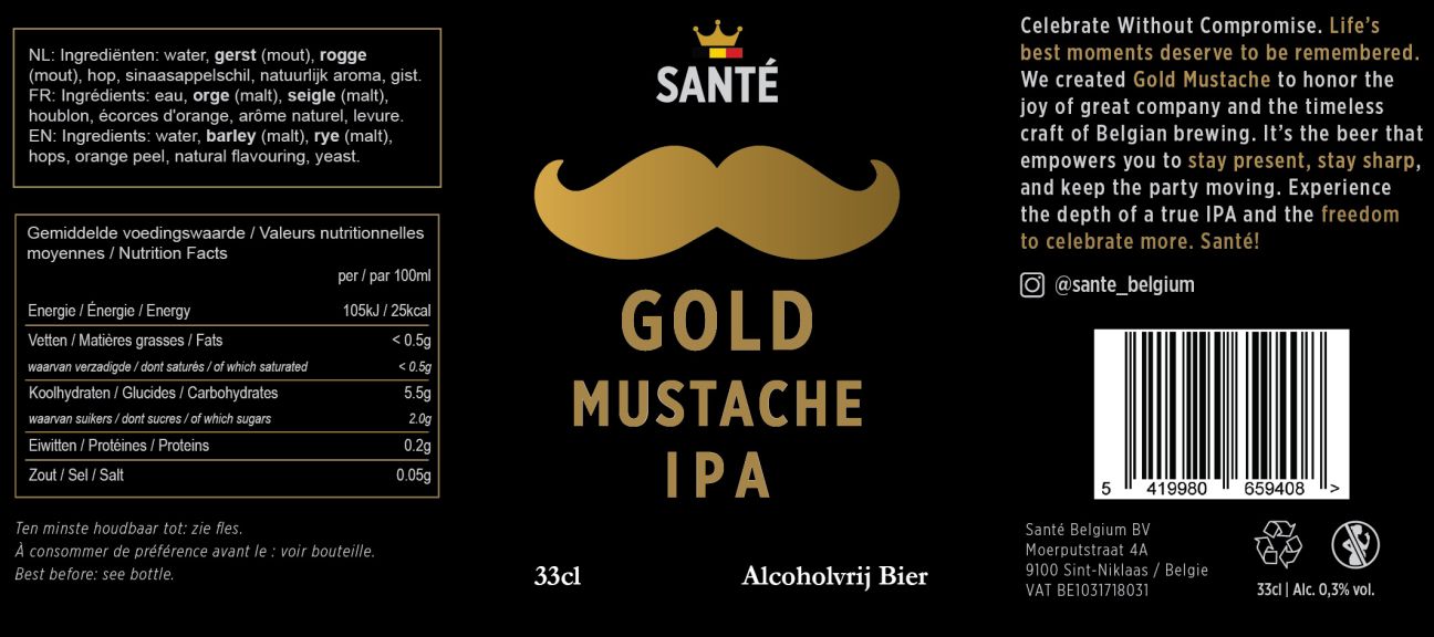 Photo for: Santé Gold Mustache IPA